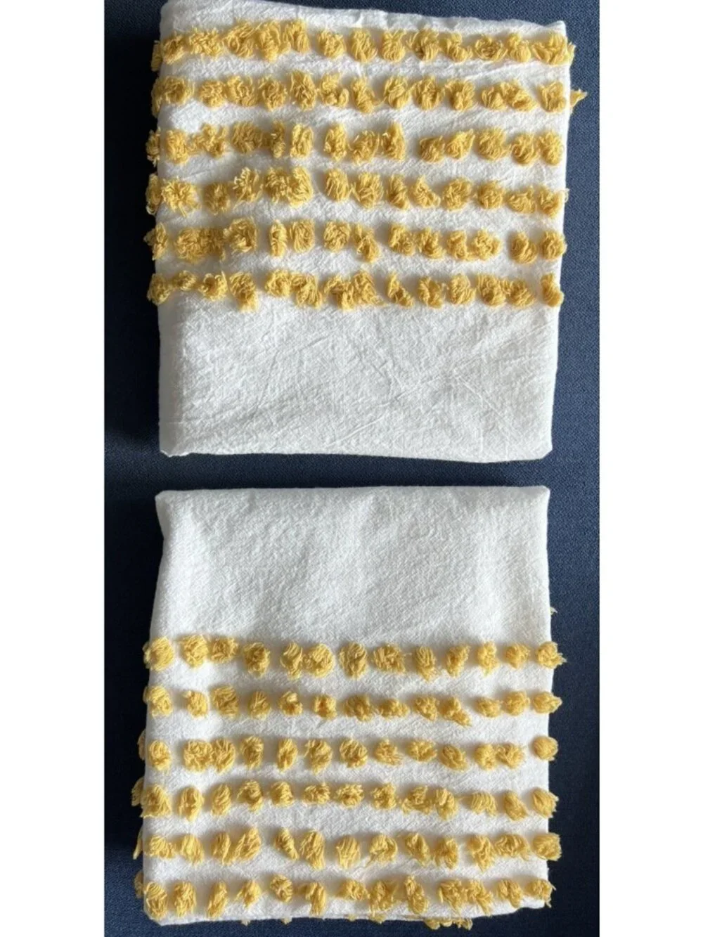 CHENILLE King Pillowcase PAIR URBAN STUDIO Linen White Gold Art Deco 100% Cotton